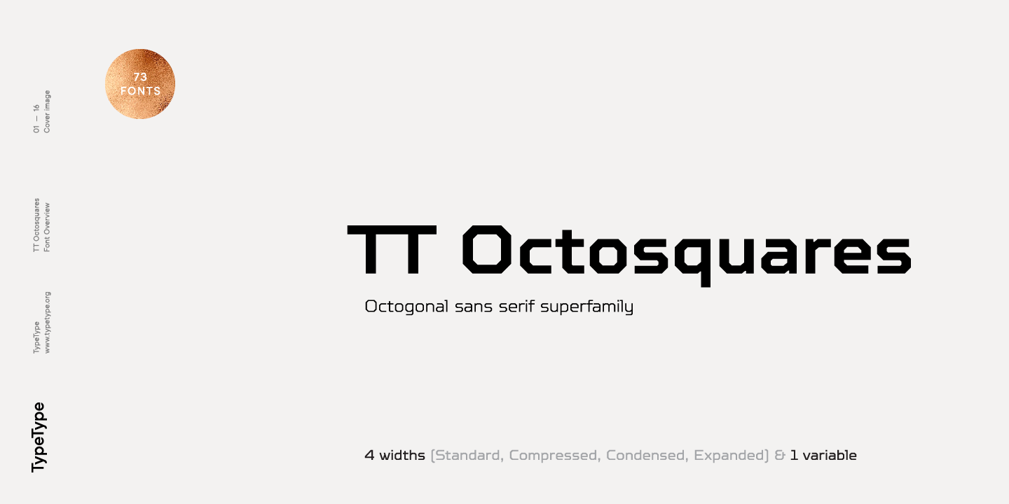 Пример шрифта TT Octosquares Expanded